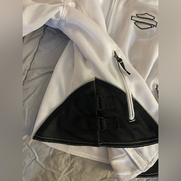 Harley-Davidson Women's Black and White Mesh Riding Jacket - Picture 4 of 8